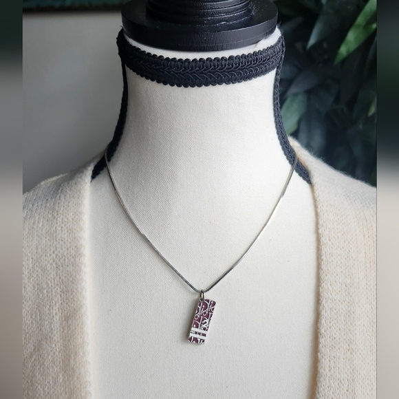 Christian Dior Oblique Trotter Silver Plated Necklace - Picture 1 of 8